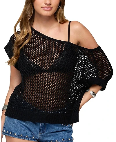 Edikted Trix Off Shoulder Open Knit Top