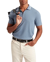 Ted Baker Bronize Rib Texture Zip Polo