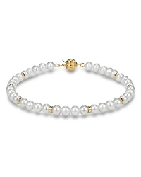 Bloomingdale's Fine Collection Freshwater Pearl & Gold Rondelle Bracelet