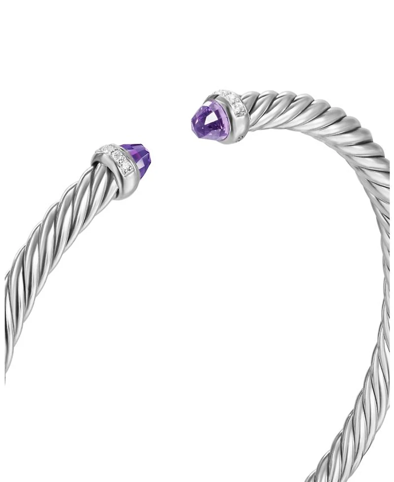Cablespira Flex® Bracelet Sterling Silver with Diamonds, 4mm