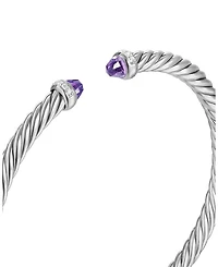 Cablespira Flex® Bracelet Sterling Silver with Diamonds, 4mm