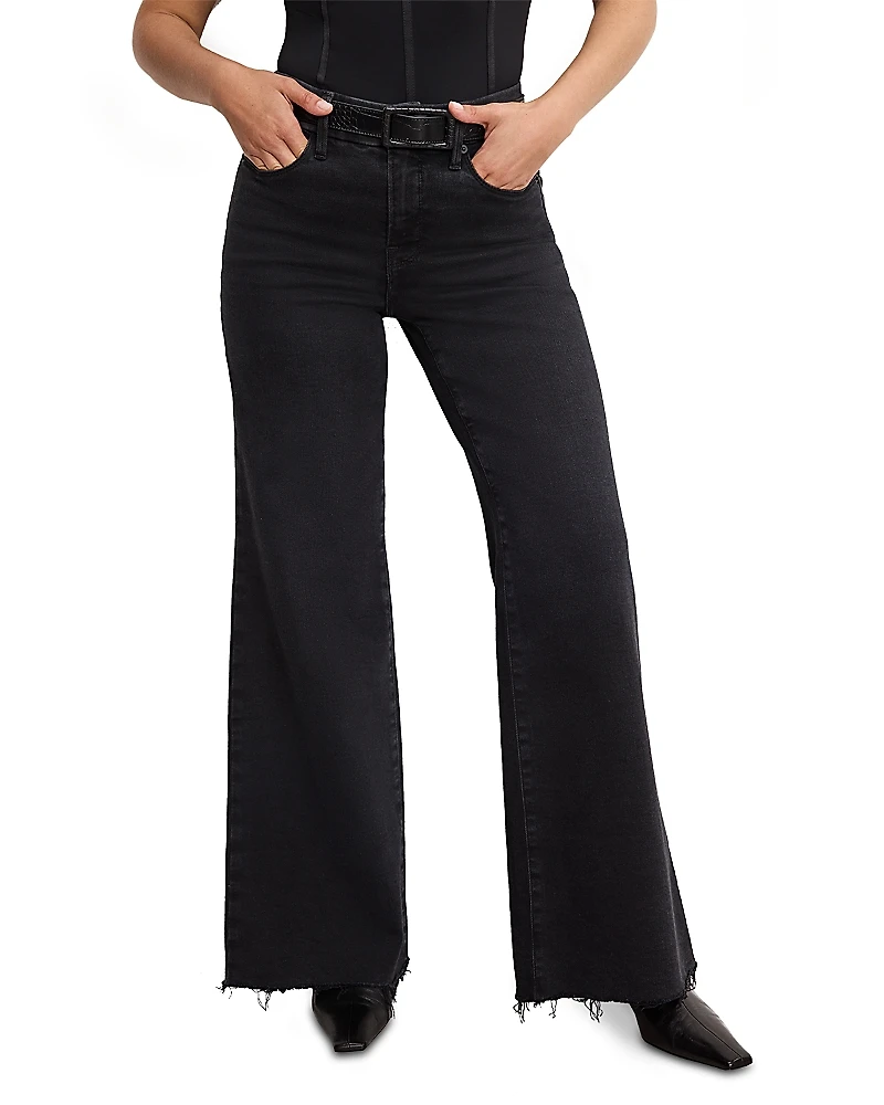 Good American Soft Tech Petite Palazzo Jeans