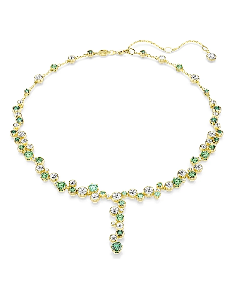 Swarovski Constella White & Green Crystal Lariat Necklace, 14.87-17.75