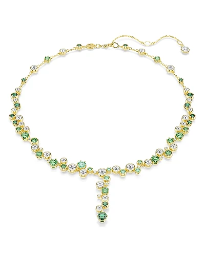 Swarovski Constella White & Green Crystal Lariat Necklace, 14.87-17.75