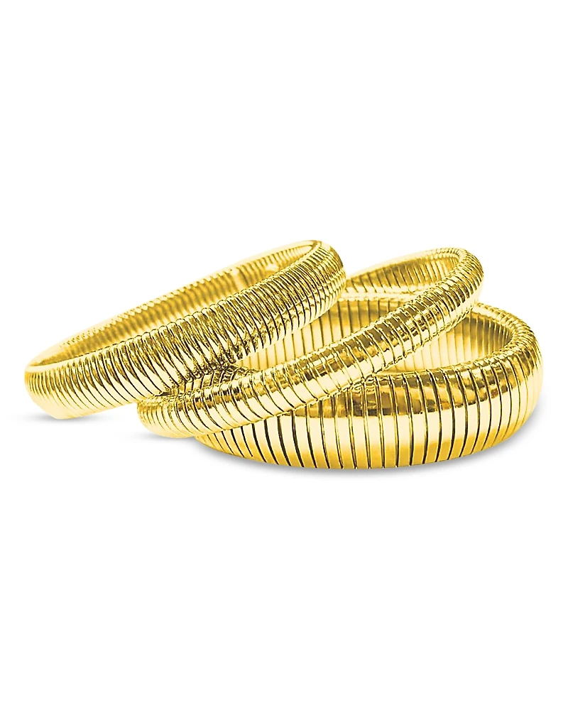 Ben Amun Ridged Bangle Bracelets, Set of 3
