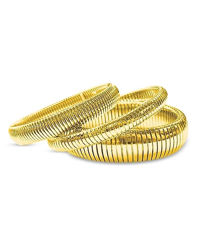 Ben Amun Ridged Bangle Bracelets, Set of 3
