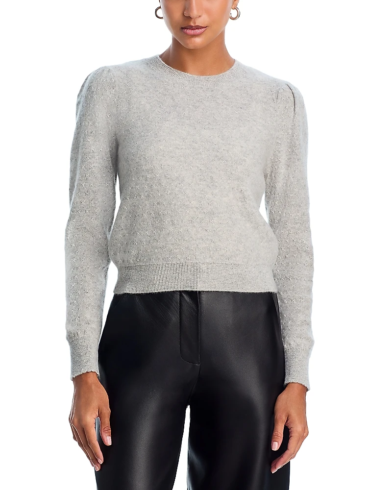 Frame The Cashmere Pointelle Puff Sleeve Sweater