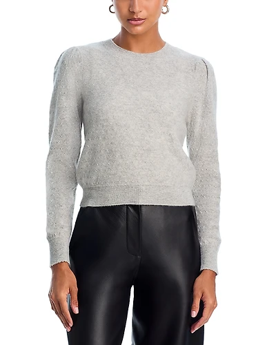 Frame The Cashmere Pointelle Puff Sleeve Sweater