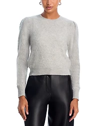 Frame The Cashmere Pointelle Puff Sleeve Sweater