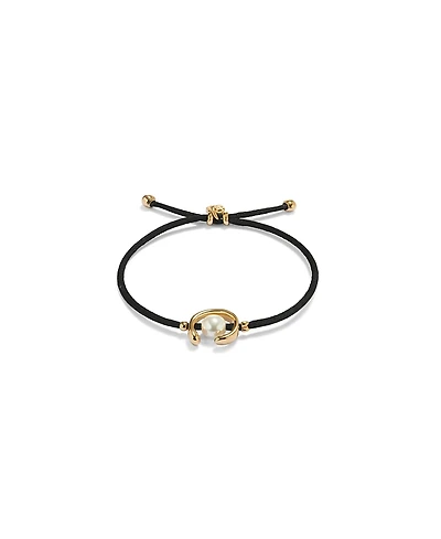 UNOde50 Black Cord Pearl Bracelet