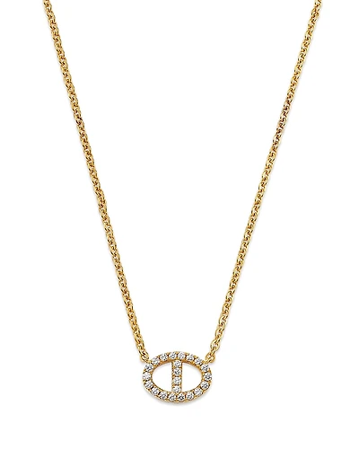 Bloomingdale's Fine Collection Diamond Mariner Single Link Pendant Necklace