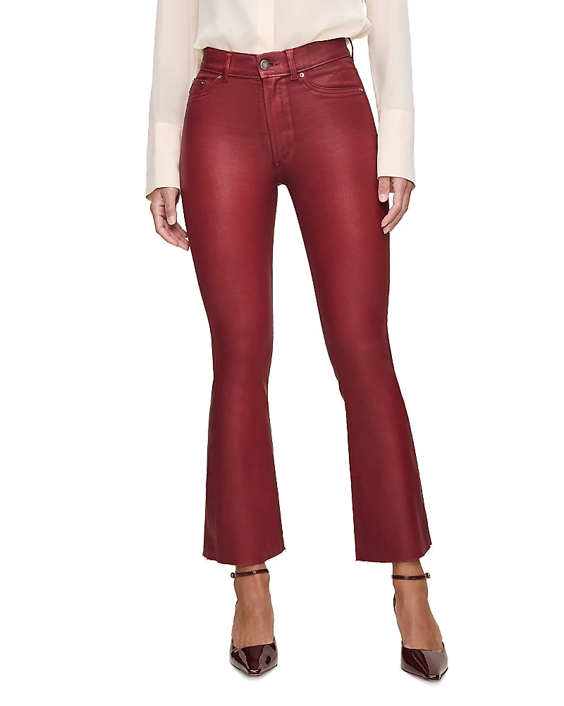 DL1961 Bridget Boot High Rise Instasculpt Coated Crop Jeans