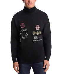 Rta Turtle Neck Long Sleeve Patch Tee