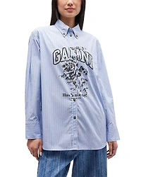Ganni Striped Logo Shirt