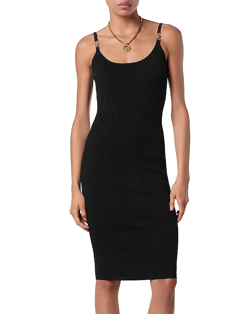Versace Textured V Jacquard Dress
