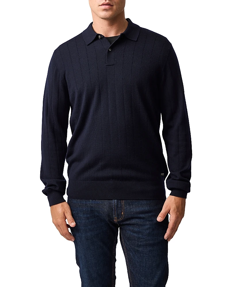 Rodd & Gunn Murdoch Textured Wool Polo Sweater