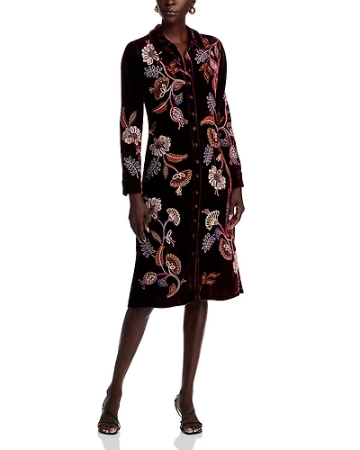 Johnny Was Velvet Shirt Dress