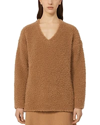 Max Mara Pantera Wool & Silk V Neck Sweater