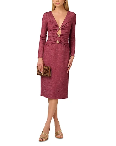 Adrianna By Papell Metallic Knit Midi Dress