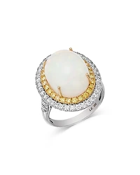 Bloomingdale's Fine Collection Opal & White & Yellow Diamond Limited Edition Halo Ring