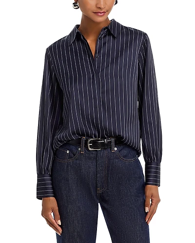French Connection Satin Pinstripe Blouse