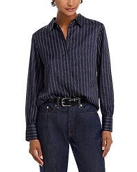 French Connection Satin Pinstripe Blouse