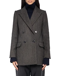 Zadig & Voltaire Miew Chevron Wool Blend Coat