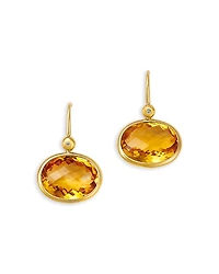 Bloomingdale's Fine Collection Citrine & Diamond Oval Drop Earrings