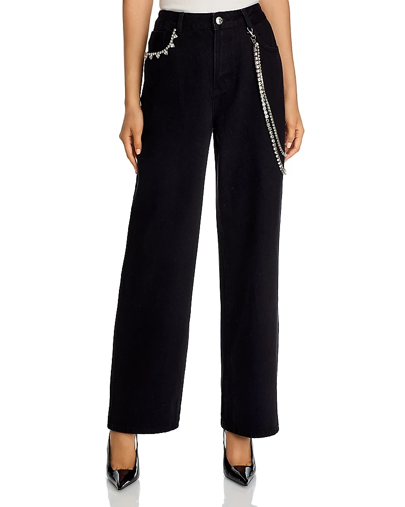 Steve Madden Swift Embellished Straight Jeans
