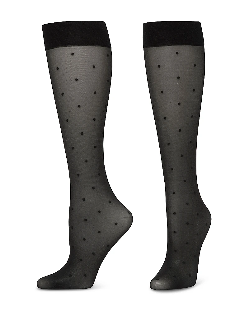 Hue Sheer Dot Knee High Socks