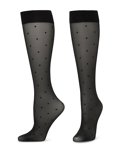 Hue Sheer Dot Knee High Socks