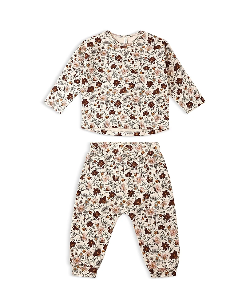 Rylee + Cru Girls' Posy Print Long Sleeved Tee & Pants Set - Baby