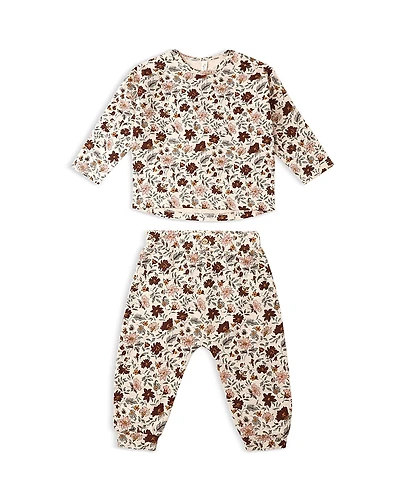 Rylee + Cru Girls' Posy Print Long Sleeved Tee & Pants Set - Baby