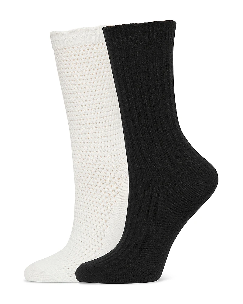 Hue Lattice Crew Socks, Pack of 2