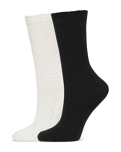Hue Lattice Crew Socks, Pack of 2