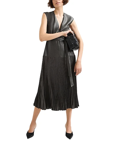Phase Eight Aria Faux Leather Drop Waist Dress