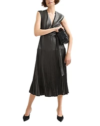 Phase Eight Aria Faux Leather Drop Waist Dress