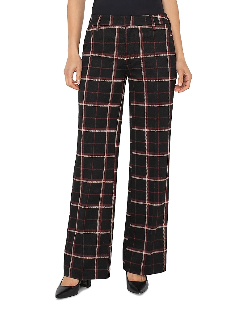 Liverpool Los Angeles Kelsey Plaid Wide Leg Pants