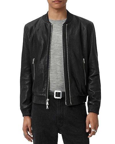 John Varvatos Xavier Pebbled Leather Jacket