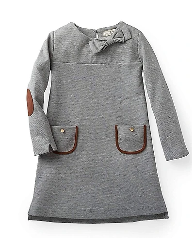 Hope & Henry Girls' Long Sleeve Quilted Ponte Riding Dress - Little Kid