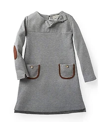 Hope & Henry Girls' Long Sleeve Quilted Ponte Riding Dress - Little Kid