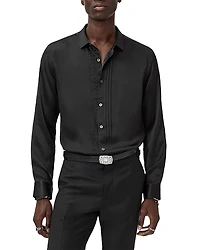 John Varvatos Albany Button Front Silk Shirt