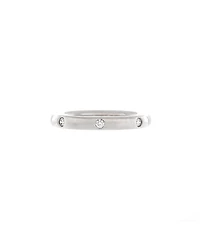 Pre-Owned Van Cleef & Arpels 2.5mm Tendrement Etoiles Wedding Band Ring Platinum with 3 Diamonds