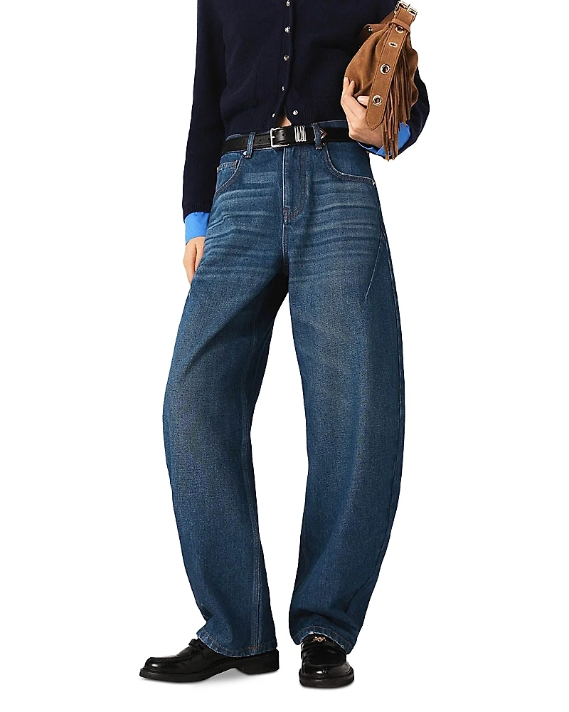 Maje Balloon Jeans with Martingale