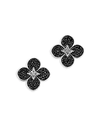 Bloomingdale's Fine Collection Black & White Diamond Clover Stud Earrings