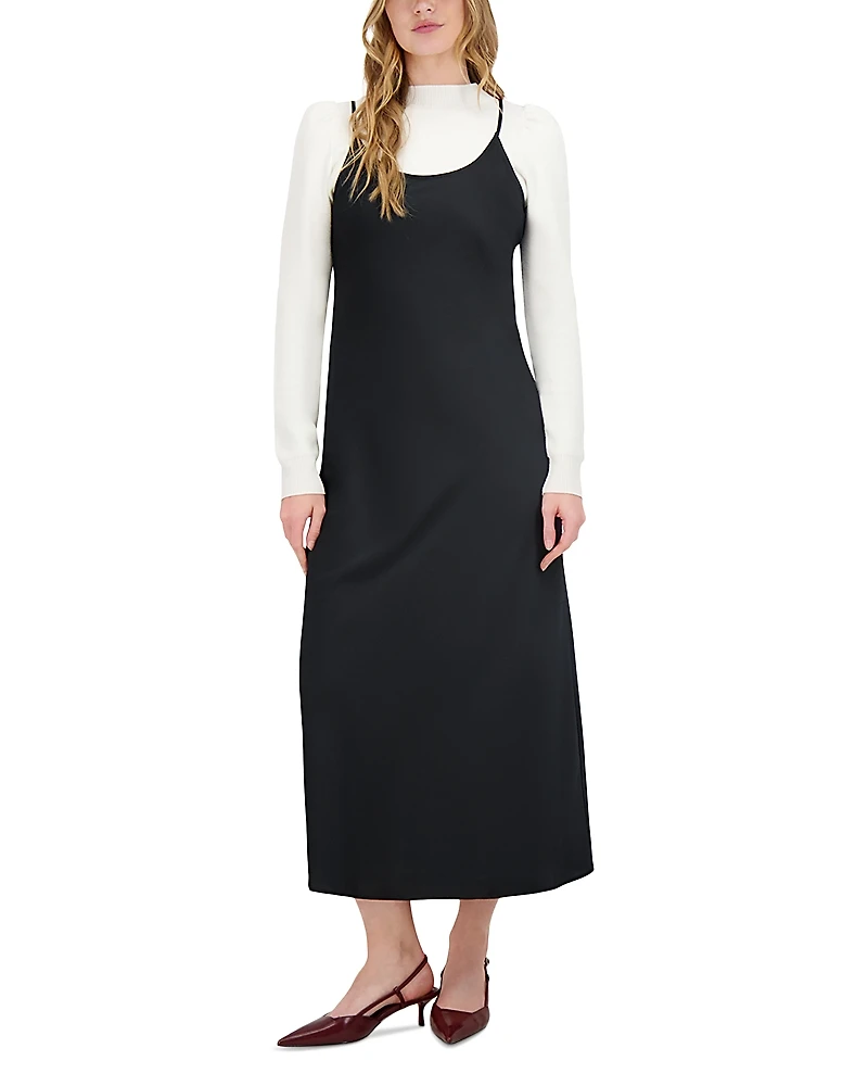 Point Satin Slip Dress