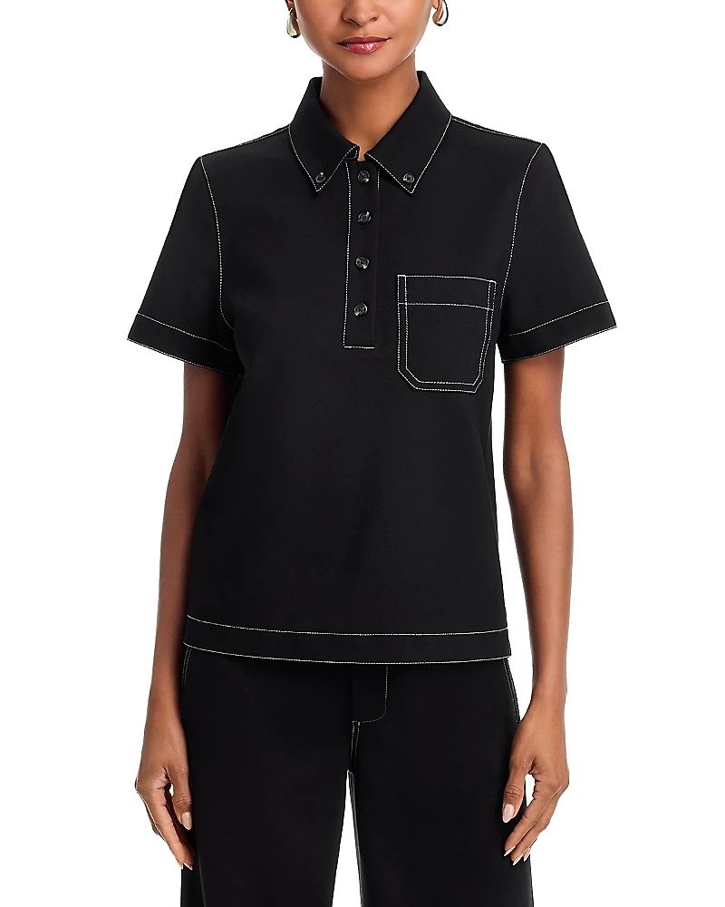 rag & bone Irina Contrast Stitch Polo Top