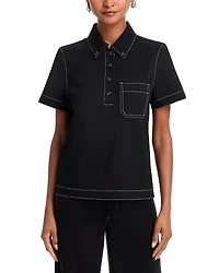 rag & bone Irina Contrast Stitch Polo Top