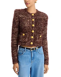 L'Agence Una Crewneck Cardigan Sweater