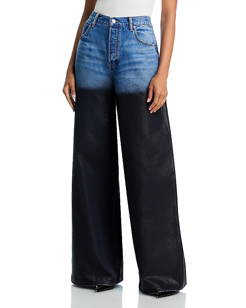 alexanderwang. t Surge High Rise Wide Leg Jeans With Partial Coating